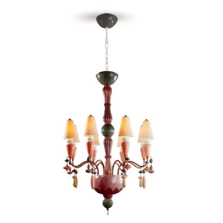 Ivy e Seed Chandelier 8 luci (S) (rosso corallo) (CE/UK) - Lladro