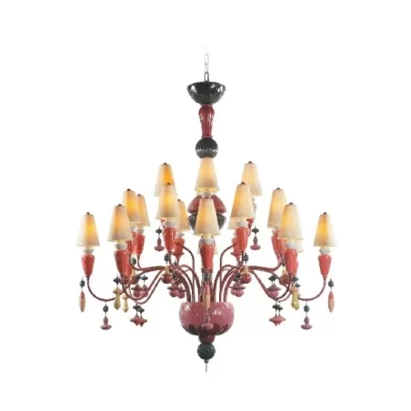 Ivy e Seed Chandelier 20 luci (M) (rosso corallo) (CE/UK) - Lladro
