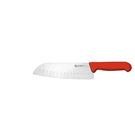 Supra - Coltello "Santoku", lama alveolata Cm. 18 Rosso - Sanelli Ambrogio