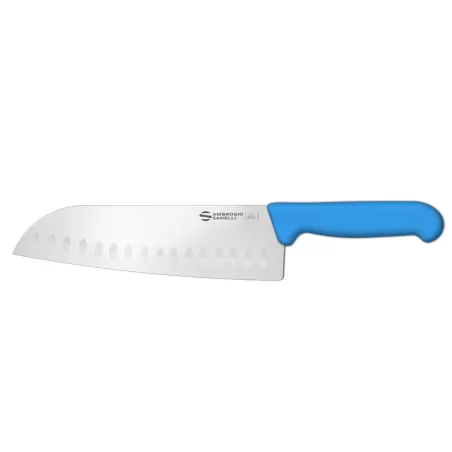 Supra - Coltello "Santoku", lama alveolata Cm. 20 Blu - Sanelli Ambrogio