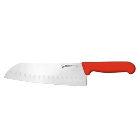 Supra - Coltello "Santoku", lama alveolata Cm. 20 Rosso - Sanelli Ambrogio