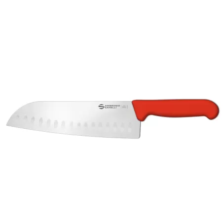 Supra - Coltello "Santoku", lama alveolata Cm. 20 Rosso - Sanelli Ambrogio