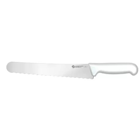 Supra - Coltello panettiere, dentatura onda lama Cm. 26 Bianco - Sanelli Ambrogio