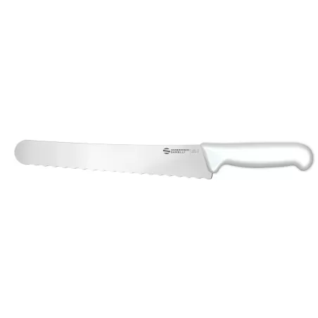 Supra - Coltello panettiere, dentatura onda lama Cm. 26 Bianco - Sanelli Ambrogio