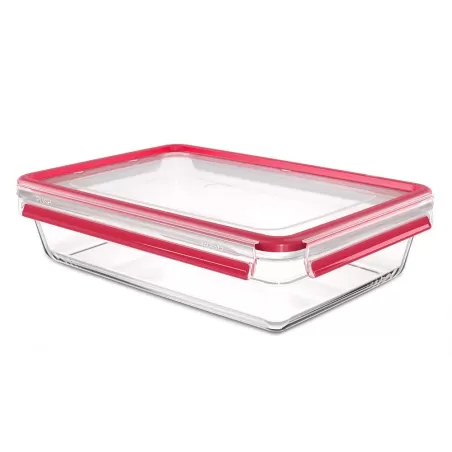 Clip & Close Vetro, Contenitore salvafreschezza rettangolare 3,0 lt. - Emsa