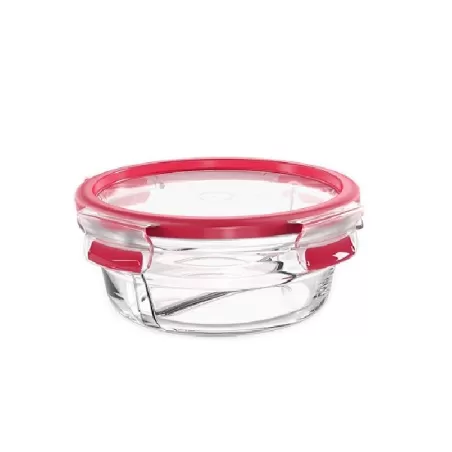 Clip & Close Vetro, Contenitore salvafreschezza rotondo con divisorio 0,55 lt. - Emsa