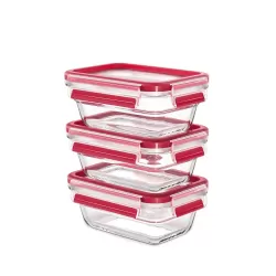 Clip & Close Vetro, Contenitore salvafreschezza set 3x0,45 lt. - Emsa