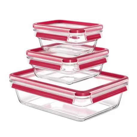 Clip & Close Vetro, Contenitore salvafreschezza set 0,45/0,8/2,0 lt. - Emsa