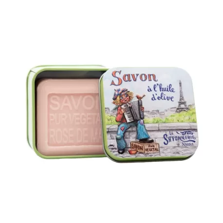 Scatola di metallo "Strillone" e sapone Gr.100, Paris 2 - La Savonnerie de Nyons