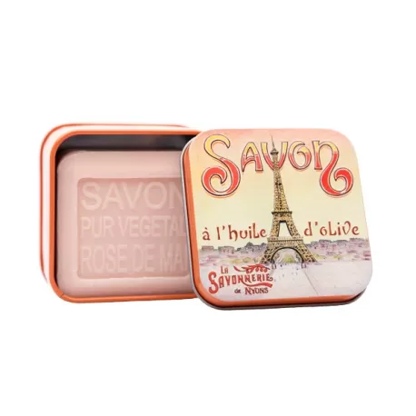 Scatola di metallo "La Torre Eiffel" e sapone Gr.100, Paris 2 - La Savonnerie de Nyons