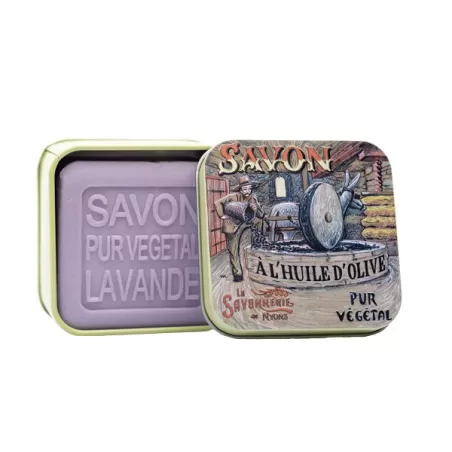 Scatola di metallo "Raccolta di lavanda" e sapone Gr.100, Scenes de vie - La Savonnerie de Nyons