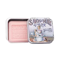 Scatola di metallo "Le Bain" e sapone Gr.100, La menagere - La Savonnerie de Nyons