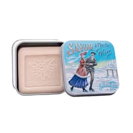 Scatola di metallo "Skating" e sapone Gr.100, La montagne - La Savonnerie de Nyons