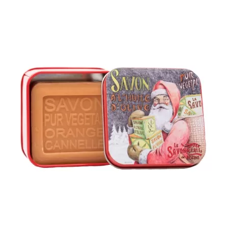 Scatola di metallo "Babbo Natale" e sapone Gr.100, Christmas 1 - La Savonnerie de Nyons