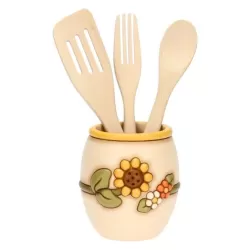 Portamestoli con mestoli in legno Country - Thun
