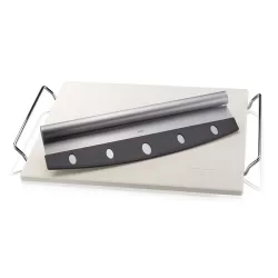 Pietra per pizza con base e spatola per servire darioso, squadrata- Gefu