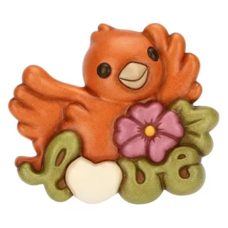 Formella con scritta "Love" e uccellino Racconti d'Autunno, media - Thun