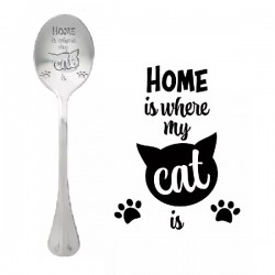 Cucchiaio con messaggio - Casa è dove si trova il mio gatto - One Message Spoon