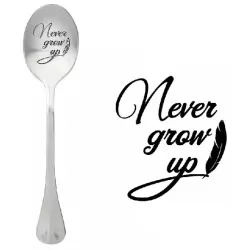 Cucchiaio con messaggio - Non crescere mai - One Message Spoon
