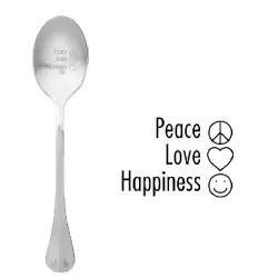 Cucchiaio con messaggio - Pace amore felicità - One Message Spoon