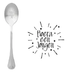 Cucchiaio con messaggio - Evviva un ragazzo - One Message Spoon