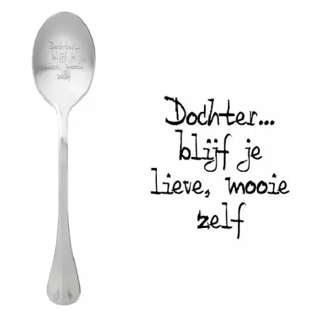 Cucchiaio con messaggio - Figlia... rimani dolce e bella - One Message Spoon