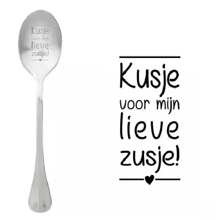 Cucchiaio con messaggio - Un bacio alla mia cara sorella - One Message Spoon