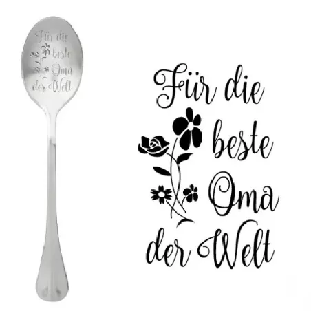 Cucchiaio con messaggio - Per la migliore nonna del mondo - One Message Spoon