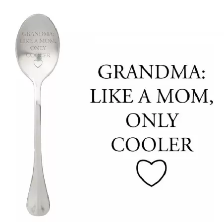 Cucchiaio con messaggio - La nonna, come una mamma, solo più bella - One Message Spoon