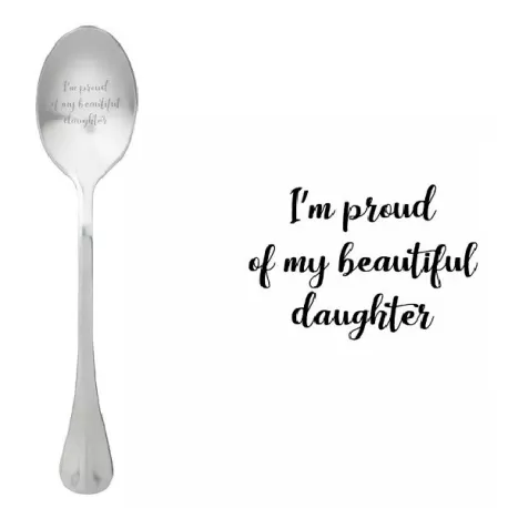 Cucchiaio con messaggio - Sono orgoglioso di mia figlia - One Message Spoon