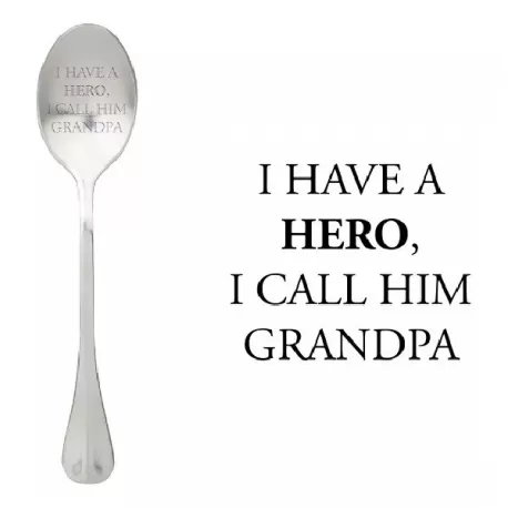 Cucchiaio con messaggio - Ho un eroe, lo chiamo nonno - One Message Spoon