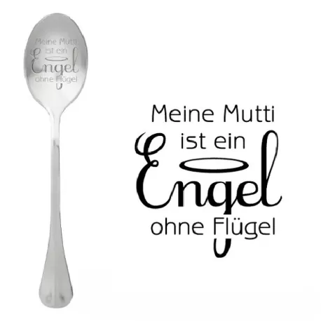 Cucchiaio con messaggio - Mia mamma è un angelo senza ali - One Message Spoon