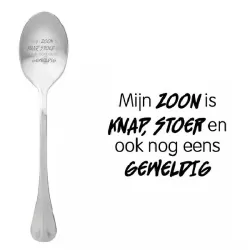 Cucchiaio con messaggio - Mio figlio è bello, duro, fantastico - One Message Spoon