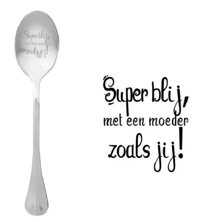 Cucchiaio con messaggio - Sono molto felice con una madre come te - One Message Spoon