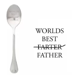 Cucchiaio con messaggio - Il miglior padre (scoreggiatore) del mondo - One Message Spoon