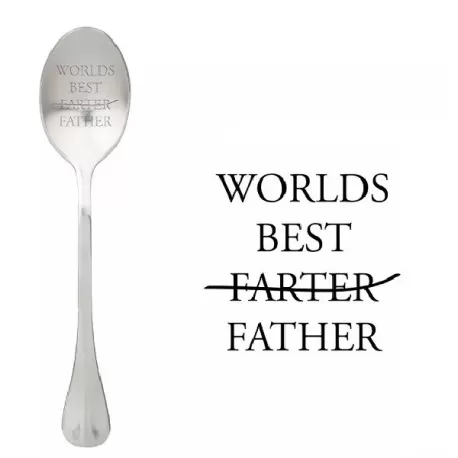 Cucchiaio con messaggio - Il miglior padre (scoreggiatore) del mondo - One Message Spoon