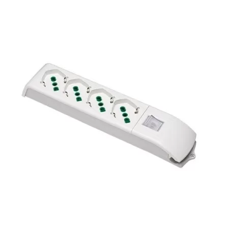 Multipresa 4 prese bipasso/shuko+interuttore senza cavo