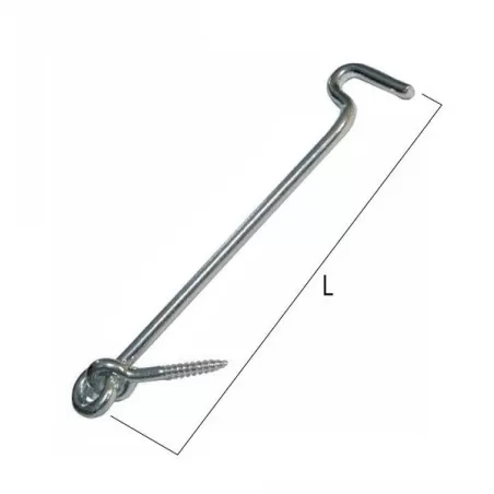 Gancio finestra 22x200 zincato Pz.4