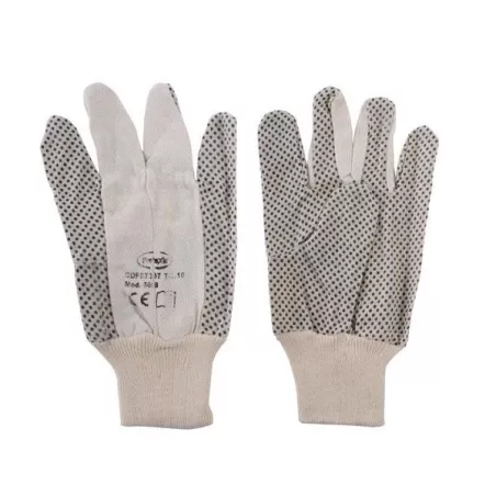 Guanti cotone puntinati grigi 8