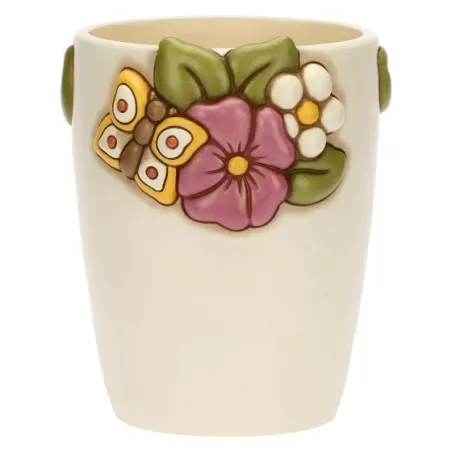 Vaso con fiore di malva Racconti d'Autunno, grande - Thun