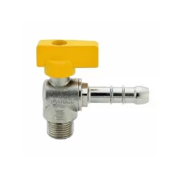 Rubinetto squadra metano attacco filetto maschio 1/2 portagomma tubo