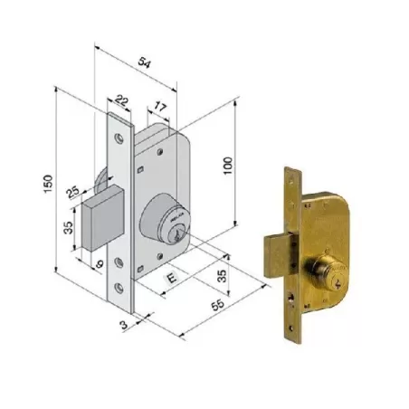 Serratura infilare ferro welka