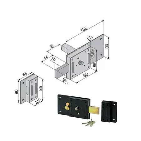 Serratura ferroglietto 4 mandate 011.45.50.1 Welka