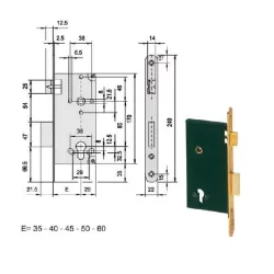 Serratura infilare legno 5c631-60-0 cisa