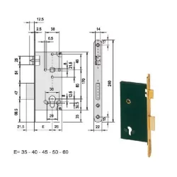 Serratura infilare legno 5c631-35-0 cisa
