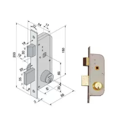 Serratura infilare ferro 605.00.00 060.30.00.0 welka
