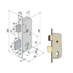 Serratura infilare ferro 061.30.00.0 welka