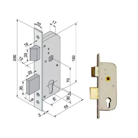 Serratura infilare ferro 061.30.00.0 welka