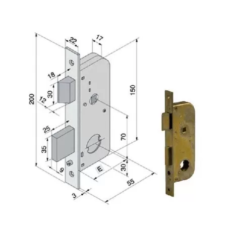 Serratura infilare ferro 067.30.00.0 welka