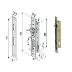 Serratura infilare alluminio  F16 110.15.01.0 welka